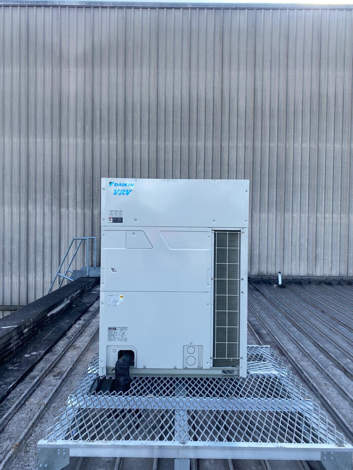 Outdoor condensing units installed for a commercial premises